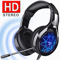 Gamingowy zestaw słuchawkowy słuchawki dźwięk przestrzenny słuchawki stereofoniczne przewodowy kask z mikrofonem HD dla graczy XBox One PS4 PC Laptop 1